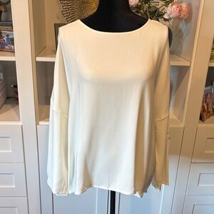 Helmut Lang size Large Women's Cream Boatneck Long-Sleeve Top